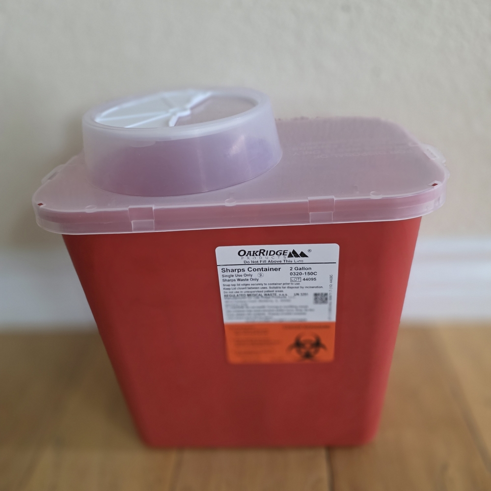 Red OakRidge Sharps Needle Container